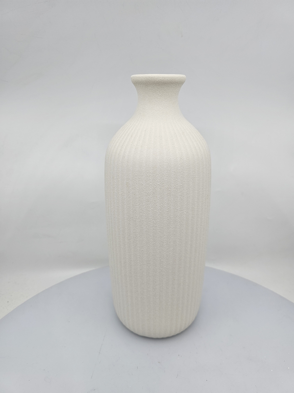 Keramická váza, biela, 30x11 cm 
