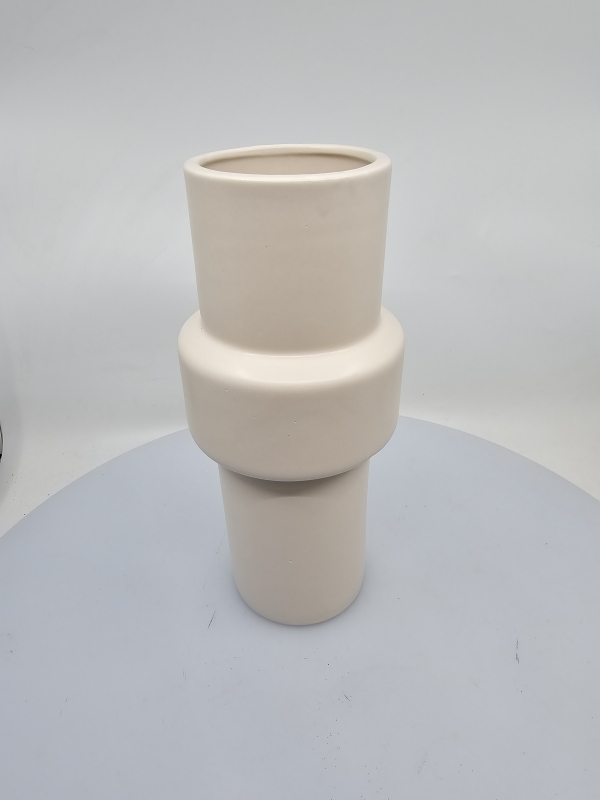 Keramická váza, svetlá, 26x9 cm 