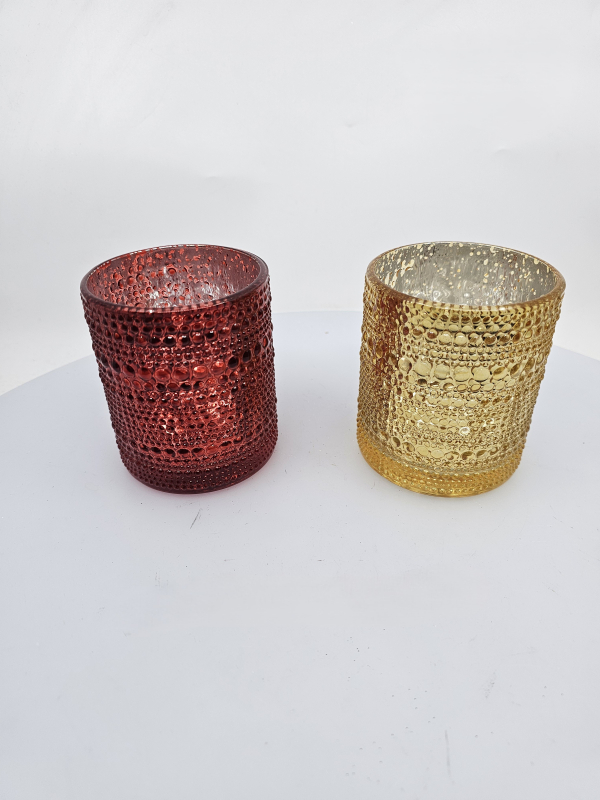 Sklenený svietnik, 10x8 cm