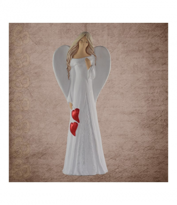 Dekoračný anjel MAJA, biela, 37x15 cm