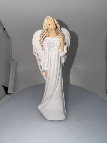 Dekoračný anjel ANTONINA, biely, 34x12 cm