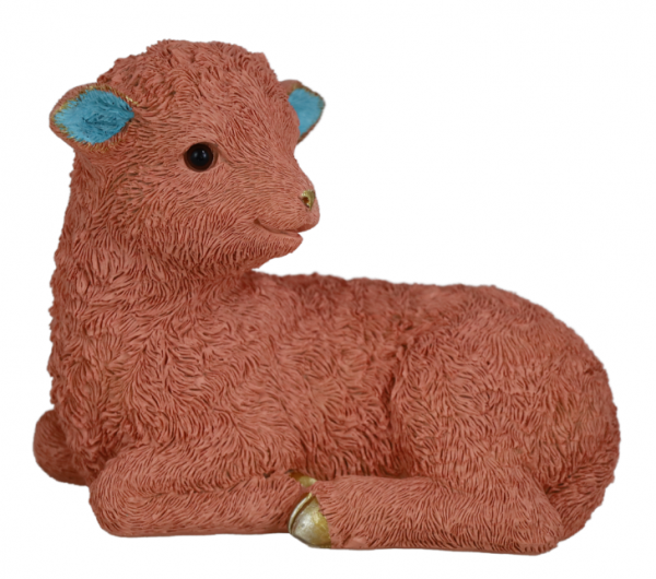 Ovečka dekoračná, broskyňová, 19x13x16 cm