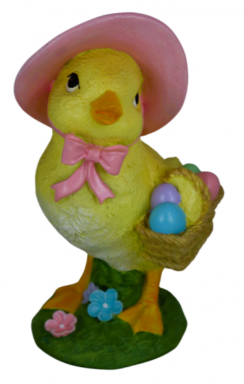 Veľkonočné kuriatko v klobúku, 19x17x31 cm