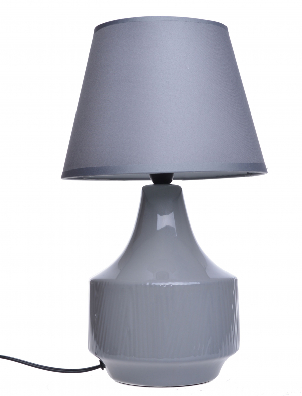 Lampa, keramická, sivá, 21x21x37 cm