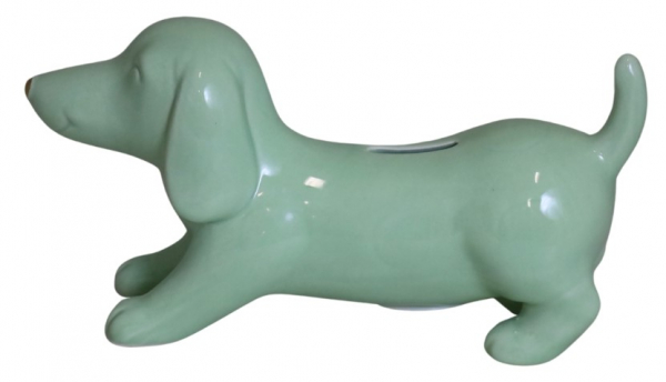 Pokladnička mätovozelený psík, 24x7,5x12,5 cm