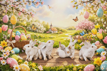 Figúrky králiky, svetlohnedé, 4 ks v sade