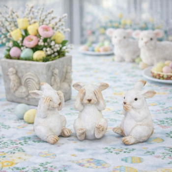 Figúrky králiky, svetlohnedé, 3 ks v sade