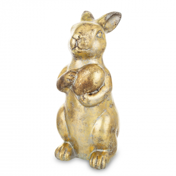 Figúrka králik s vajíčkom, zlatý, 31x13x15 cm