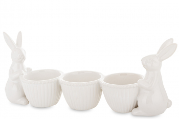 Misky, králiky, biele, 15x35x9 cm
