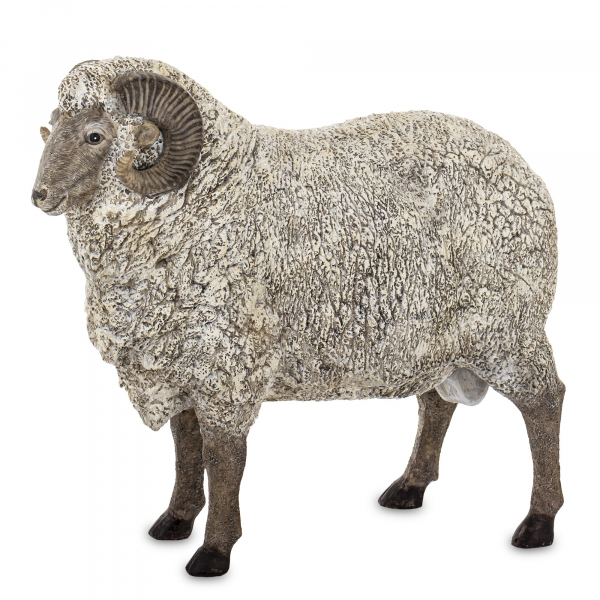 Figúrka baran, svetlohnedá, 29x33x12 cm