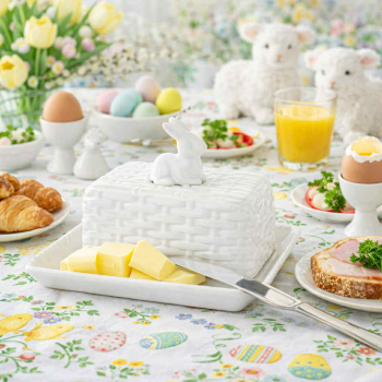 Maselnička, králik, biela, 12,5x18,5x12,5 cm