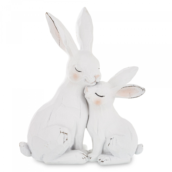 Figúrka zajačikovia, biely, 25x21x11 cm