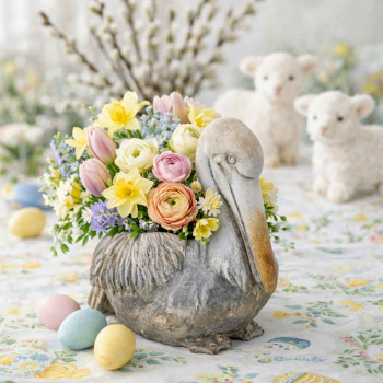 Nádoba, kačka, sivá, 29x18x27 cm