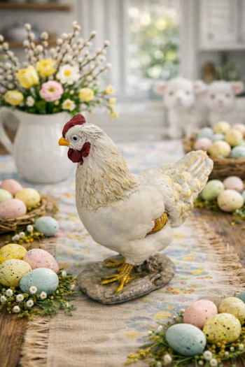 Figúrka sliepka, svetlá, 7x19x13 cm