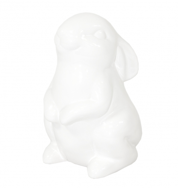 Figúrka zajac, biely, 16,5x10,5x11 cm