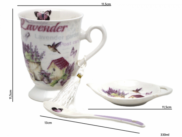 Hrnček prikrývkou a lyžičkou, LAVANDER