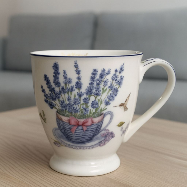 JUMBO hrnček, kvetinový, LAVANDER