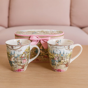 Sada hrnčekov, dekorované, 2 ks v balení