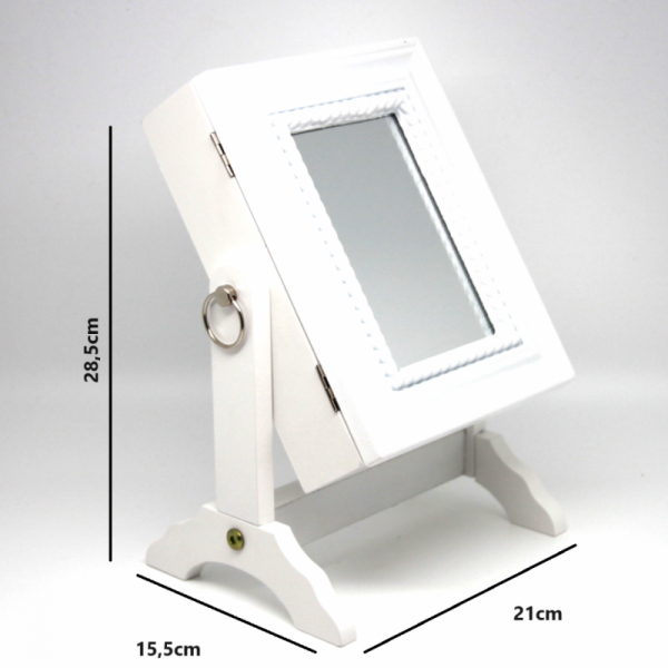 Skrinka na kľúče so zrkadielkom, biele