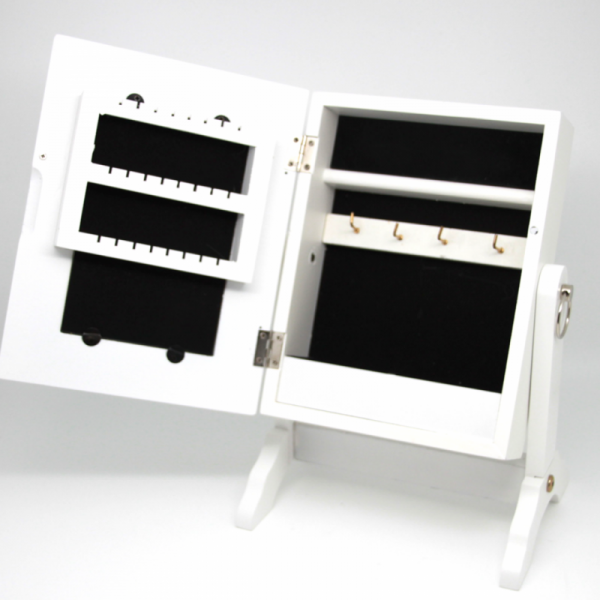 Skrinka na kľúče so zrkadielkom, biele