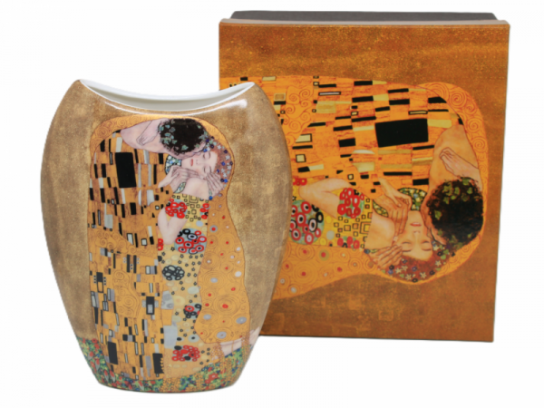Váza, G. Klimt, BOZK, 20x16x8 cm, svetlohnedá