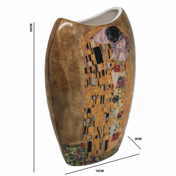 Váza, G. Klimt, BOZK, 20x16x8 cm, svetlohnedá