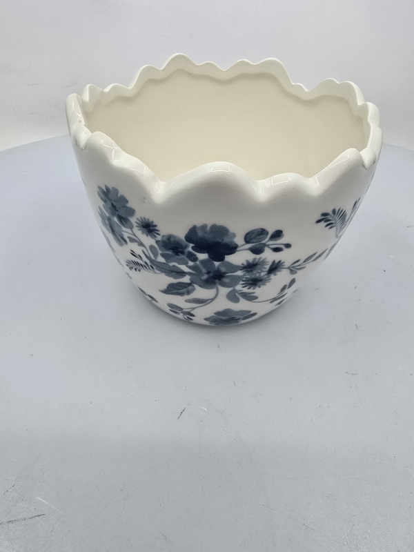 Dekoračná nádoba, svetlomodrá, kvetinková, 9x12 cm