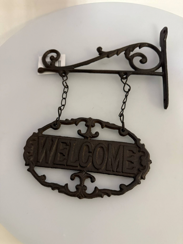 Závesná dekorácia na stenu, WELCOME, tmavá