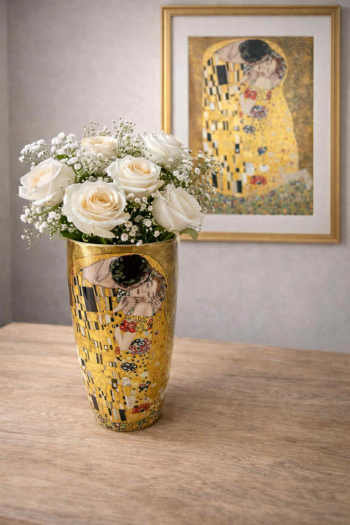 Kermaická váza, G. Klimt, bozk