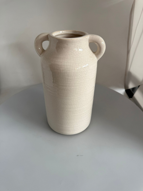 Keramická váza, krémová, 24 cm