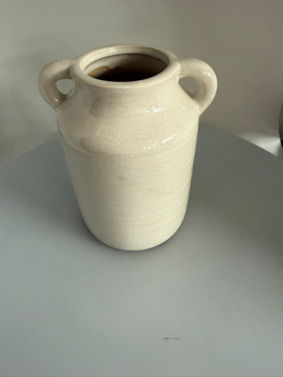 Keramická váza, krémová, 20x8 cm