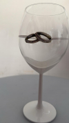 Dekorovaný pohár, sklenený, čírý, 21,5x7 cm