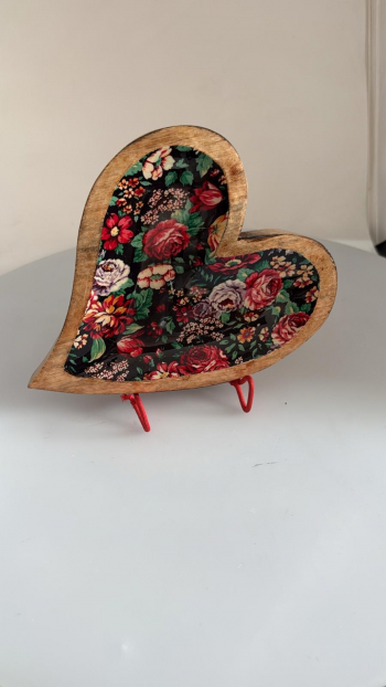 Dekoračné srdce, dekorované, 28x21,5 cm