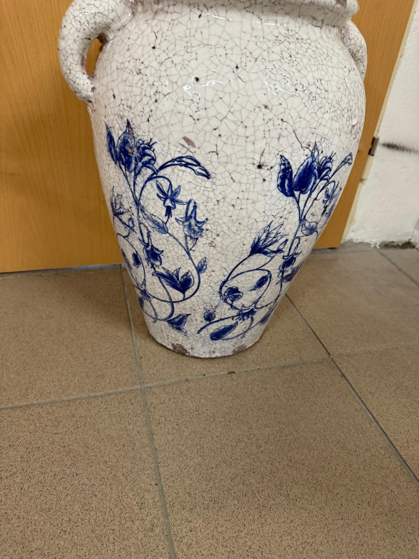 Keramická, dekorovaná váza, 50x30 cm