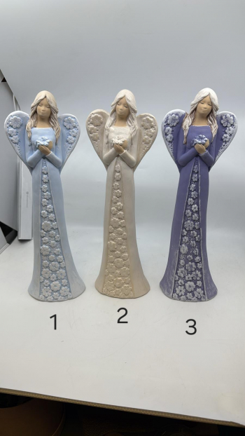 Dekoračný anjel sadrový IDA, 38 cm