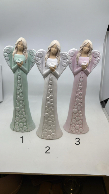 Dekoračný anjel sadrový IDA, 38 cm