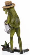 Figurína, žabka, záhradkár, 16x9,5x8 cm