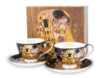 Šálky s podšálkou, Klimt, bozk, tmavé