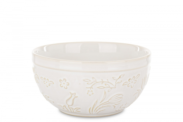Šalátová misa, porcelánová, svetlá, dekorovaná