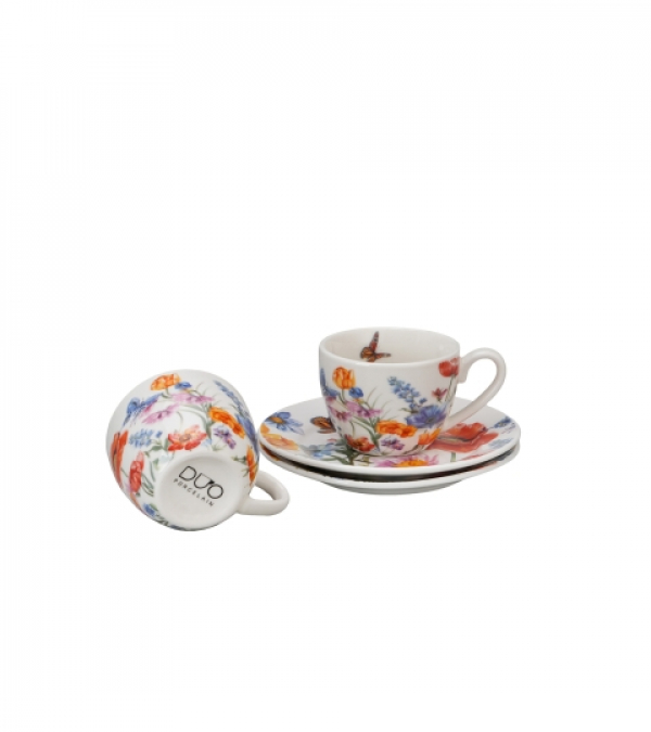 Šálky s podšálkami espresso, SPRING, 2 ks v balení