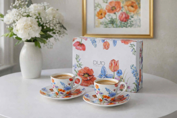 Šálky s podšálkami espresso, SPRING, 2 ks v balení