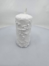 Vianočná dekoračná sviečka, snehová vločka, biela, 7x12 cm