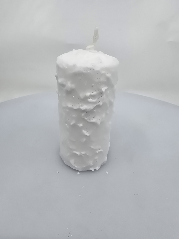 Vianočná dekoračná sviečka, snehová vločka, biela, 7x12 cm