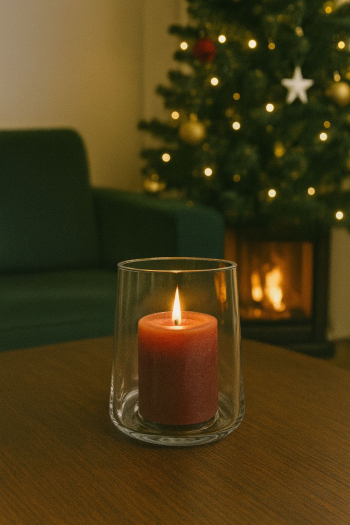 Dekoračný sklenený svietnik