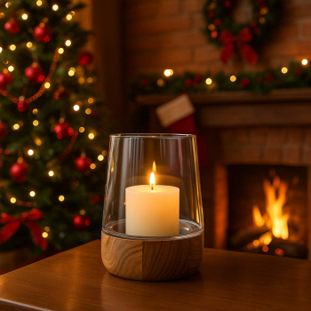 Dekoračný sklenený svietnik