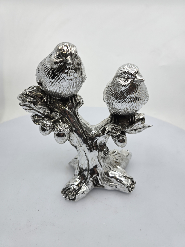 Dekoračná figúrka vtáčiky na strome, 14x10x18 cm