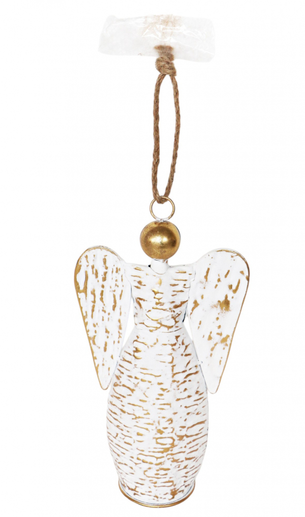 Dekoračný kovový anjel, 18x9x33 cm