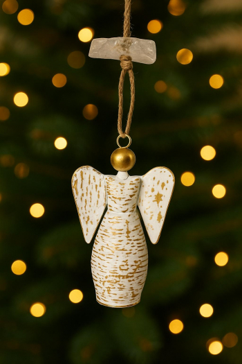 Dekoračný kovový anjel, 18x9x33 cm