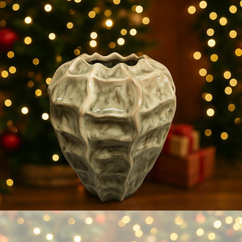 Keramická váza, zelená, 30x21 cm