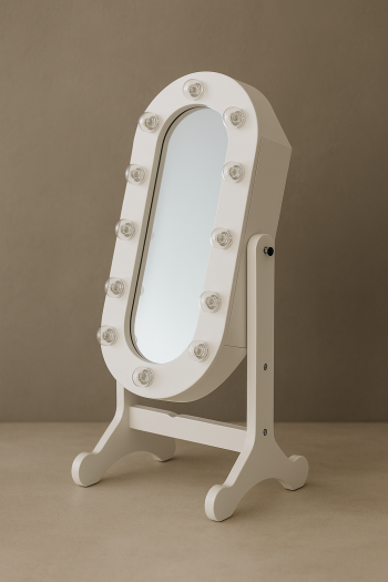 Skrinka na bižutériu, biela, 52x20x24 cm